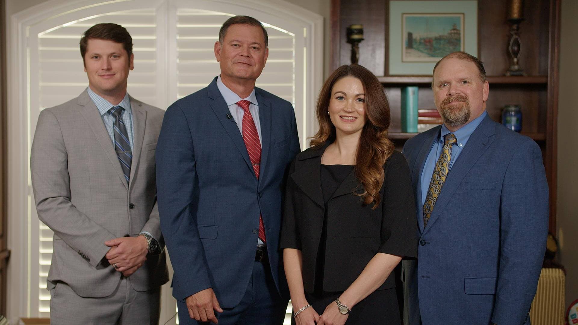 The four attorneys of The Tadda Law Firm, Rick Tadda, Erik Tadda, Sarah Tormey, and Jeremy Hader, in the firm’s Baton Rouge office